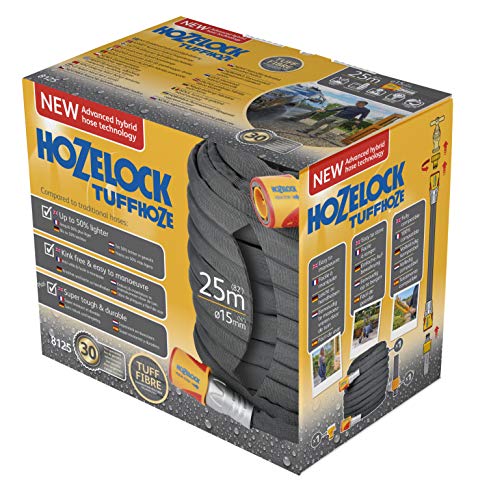 Hozelock Ltd Tuffhoze 25m Uk, Gris, 25 m 25m Negro cable de red