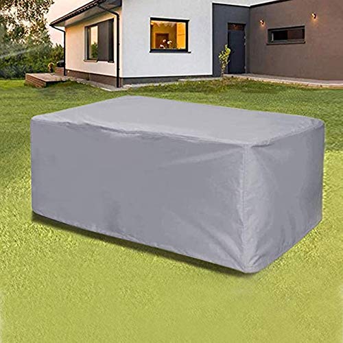 HSGAV Funda Muebles Silla Jardín Cubierta Protectora de Muebles de Jardín Copertura Impermeable para Mesas Rectangular Exterior Anti-UV 420D Oxford, Gris,180×150×80cm