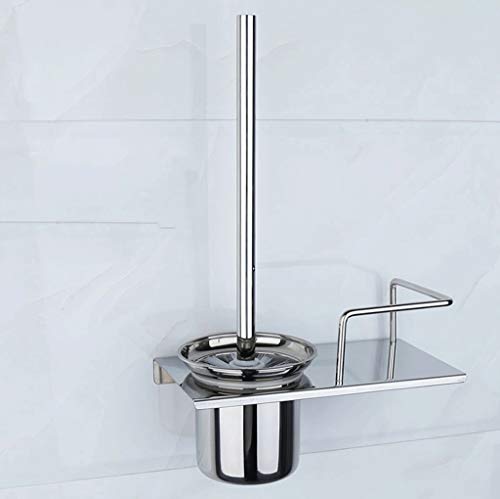 Itscominghome - Escobilla de baño y Soporte de Acero Inoxidable para escobilla de Inodoro, 385 mm de Alto