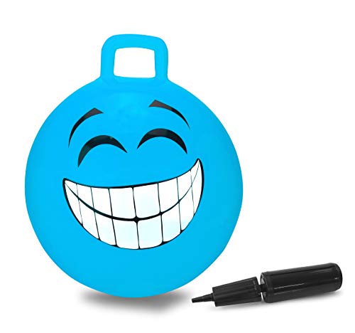 Jamara 450mm 460458-Pelota saltarín Smile 450mm-Mejora el Equilibrio y Capacidad motora, Robusto y Resistente, Peso sostenible 50 Kg, Color Azul (460458)