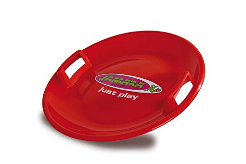 Jamara 460368-Snow Play Redondo 60cm Asas en Ambos Lados, Peso Ligero, Resistente Trineo, Color Rojo (460368)