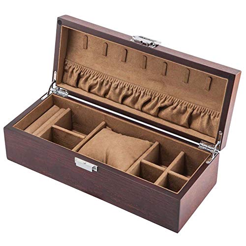 Kaidanwang Caja de Almacenamiento de Reloj Caja de Almacenamiento, la Caja de Madera Elegante Minimalista Retro Tapa del Soporte del Reloj y joyería Caja de Almacenamiento fácil de Llevar