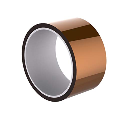 Kapton Tape TankerStreet Cinta Adhesiva Kapton Cinta Pegajosa Alta Temperatura Resistente al Calor Cinta de Polyimide Amplio para Proteger Circuito Impreso Placa Aislamiento Eléctrico 5cmx33m Leonado