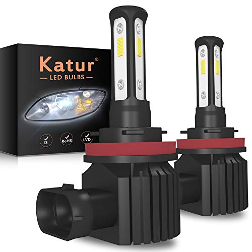 KATUR H8 H9 H11 Luz antiniebla LED de 3 Lados Shinning 3570 Chips Canbus 100W 3000 LM Reemplace para Conducir con conducción Diurna DRL o Luces antiniebla, 6000K Xenon White-2 años de garantía