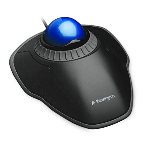 Kensington K72337EU Orbit - Ratón con Cable Compacto y Ergonómico con Trackball, Para Mac y Windows con Anillo de Desplazamiento, Diseño Ambidiestro y Seguimiento Óptico, Azul