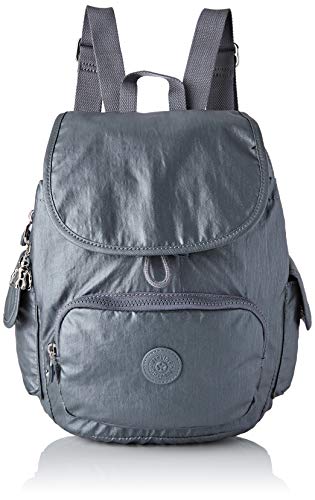 Kipling City Pack S, Mochila para Mujer, Gris (Steel Gr Metal), 27 x 33.5 x 19 cm