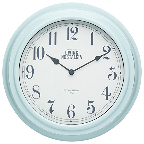 Kitchen Craft 25,5 cm Living Nostalgia Reloj de Pared para Interiores, Vintage Azul