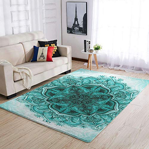 Knowikonwn Alfombras de área de lujo muy lindas y cómodas, para sala de estar, arte étnico para niños, guardería, niñas, hogar, blanco, 91 x 152 cm