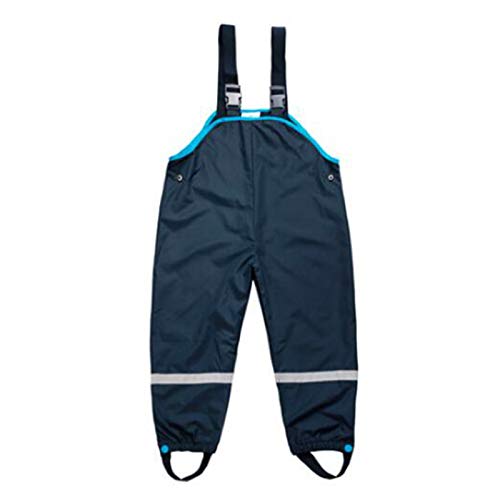 KPII Pantalones Impermeables para Niños, Monos Impermeables y Resistentes a la Suciedad, Material de Tela Oxford,Armada,XXXL