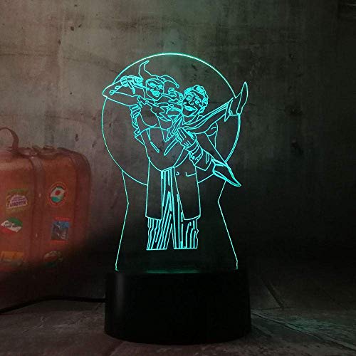 Lámpara de ilusión 3D Luz de noche LED Niño Harley Quinn para dormitorio de niños Decorativo Joker Suicide Squad Los mejores regalos de vacaciones de cumpleaños para niños