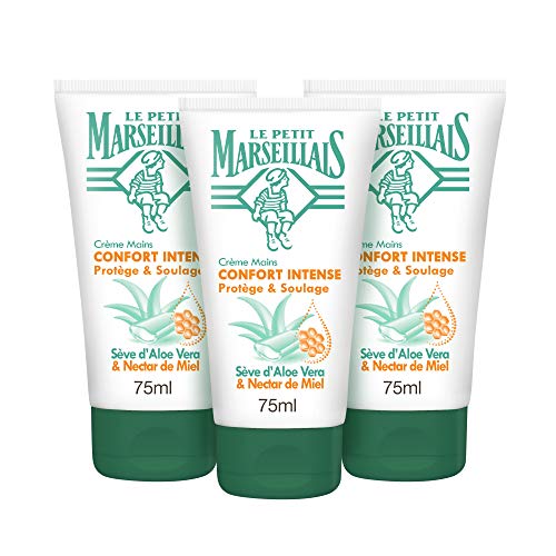 Le Petit Marseillais crema manos confort intense con aloe vera y miel tubo de75 ml – lote de 3 unidades