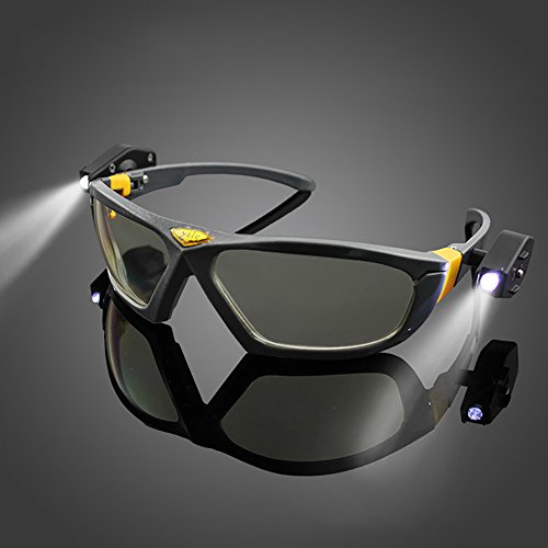 Led Lunettes de sécurité industrielle Lunettes de vision de nuit de travail de sécurité lecture de nuit en plein air Cyclisme Yeux Lunettes