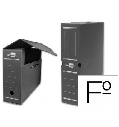Liderpapel - Caja archivo definitivo plastico gris tamaño 36x26x10 cm (5 unidades)
