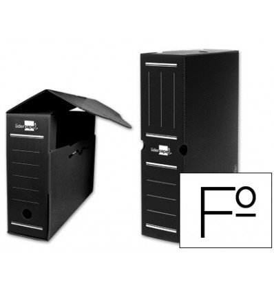 Liderpapel - Caja archivo definitivo plastico negro tamaño 36x26x10 cm (5 unidades)