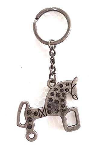 Llavero Caballo de Soria. Color Plata Vieja. Medidas: 9,5x4,8x0,2 cms.