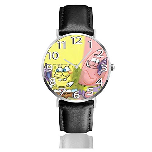 Los niños Miran Reloj Pulsera niño Historieta 3D Impermeable Bob Esponja Pantalones Cuadrados Pantalla Redonda 38mm Batería de botón Poder