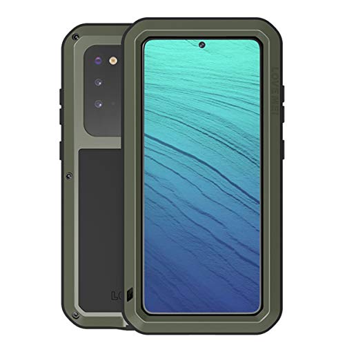 Love Mei Carcasa rígida para Samsung Galaxy S20 con cristal templad, resistente a prueba de golpes resistente al agua deportes al aire libre, funda híbrida rígida para Galaxy S20 (verde)