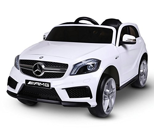 LT 866 Coche eléctrico MERCEDES-BENZ A45 AMG monoplaza 12V con control remoto(Blanco)