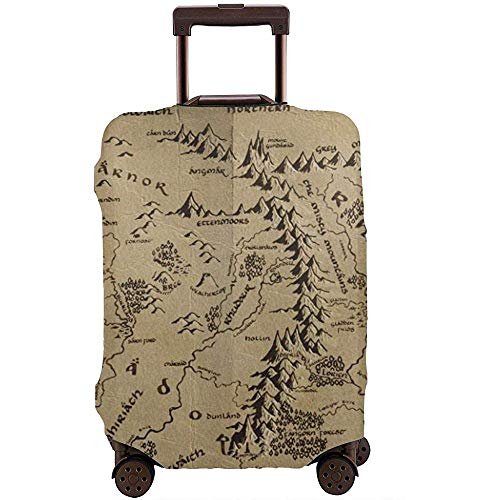 Mapa de la Tierra Media Funda de Equipaje de Viaje Funda Protectora Maleta elástica Funda de Equipaje LGC-348 M