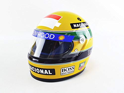 Mini Helmet AS-HS-1993 - Coche de Miniatura de colección, Color Amarillo, Verde y Azul