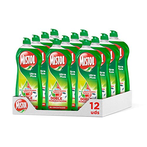 Mistol Ultra Plus Lavavajillas Líquido a Mano, 650 ml, Pack de 12 Unidades