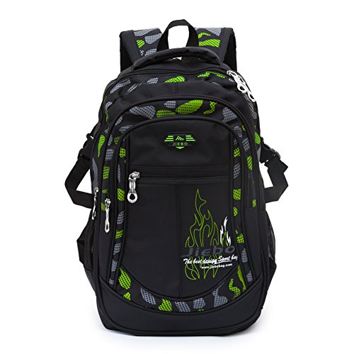 Mochila Niños Mochilas Escolares Grandes Mochilas Duraderas Heavy Duty Student Kids Travel Waterproof (Verde)