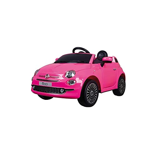 Motoor Kids Coche eléctrico para niños Fiat 500 con Mando Radio Control y batería 6V (Rojo, Blanco y Rosa) - Juguetoon (Rosa)