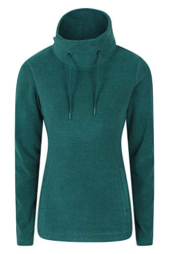 Mountain Warehouse Forro Polar Hebridean con Cuello carenado para Mujer - Transpirable, antipilling, Interior Peinado y Bolsillos Frontales - para Primavera y Viajes, Invierno Verde Oscuro 50