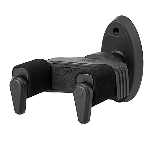 Mugig Soporte Pared Guitarra, Colgador de Guitarra Eléctrica Acustica Tamaño Ajustable Para Colgar Guitarra en Pared También Para Banjo, Bajo, Ukulele, Mandolina (Negro)