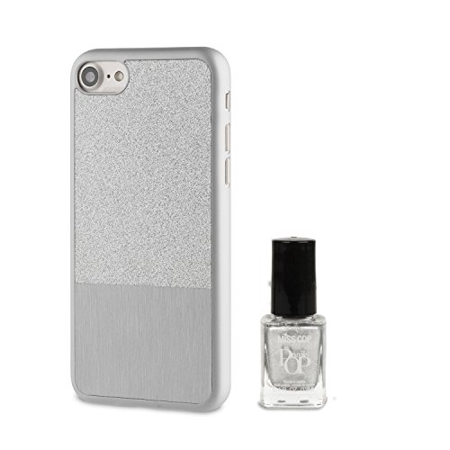 Muvit Life MLPAK0014 - Funda para Apple iPhone 7 + Laca de uñas, Color Plata