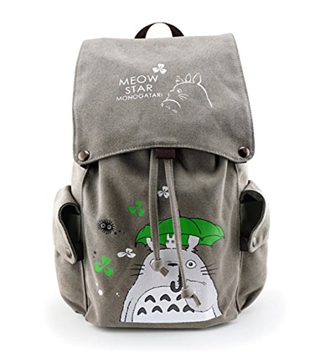 My Neighbor Totoro Anime Cosplay Mochila Bandolera Mochila Mochila escolar Mochila escolar (Gris)