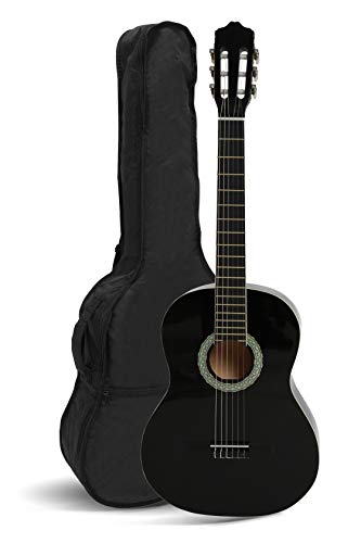 Navarra NV16 - Guitarra clásica 1/2 con Gig Bag, Negro