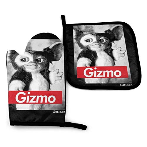 NI Gremlins Gizmo - Mitones de Horno y Soportes para ollas Cocina Resistente al Calor Cocina horneada