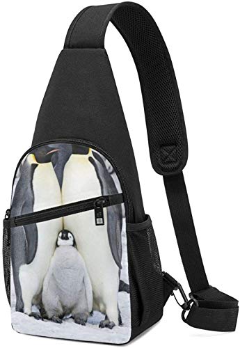 Nigel Tomm Sling Bag Cute Penguins Family Impreso Hombro Mochila Crossbody Monedero Viaje Senderismo Bolsa de Pecho Mochila