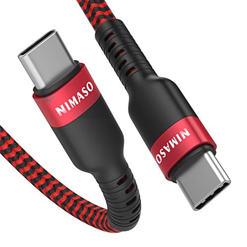 NIMASO Cable USB C a USB C PD 3.0 20V 3A 60W(0.3M),Cable Tipo C Carga Rapida Compatible con iPad Pro 2020/2018,Macbook Pro,Macbook Air 2020,Samsung S20 S10 S21,Huawei P30,REDMI Note 7,MI 8 XiaoMi 9