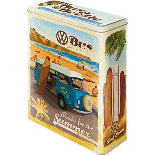 Nostalgic-Art - Volkswagen VW Bulli, Beetle - Ready for The Summer, Ready for The Beach - Bote de Almacenamiento XL