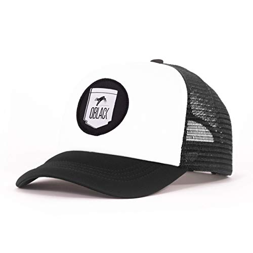 Oblack Gorras de hombre Negra Classic Black Gorras Mujer Beisbol Ajustable con Visera Acolchada y Rejilla Negra - Gorra Trucker