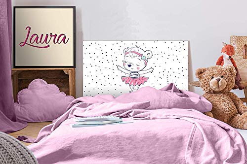 Oedim - Cabecero Cama PVC Infantil Osita Bailarina 115x60cm | Disponible en Varias Medidas | Cabecero Ligero, Elegante, Resistente y Económico