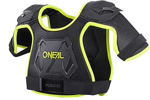 O'NEAL | Protector de Pecho | Motocross Enduro | Plástico inyectado de fácil Ajuste para una Mayor protección, Edades 4-9 | Pee Wee Chest Guard | Niños | Negro Neón Amarillo | Tamaño M/L