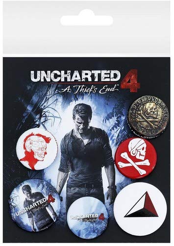 Otros Fabricantes GB Eye, Uncharted 4, Mix, Pack de Chapas, Metal, Multi, Unico