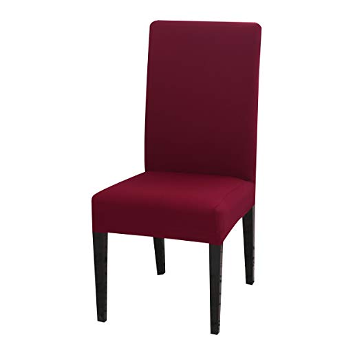 Padgene Fundas Modernas de Silla Altas de Comedor Cubiertas 4 Piezas, Elásticas, Extraíbles，Lavables y Duradera para casa, Fiesta, Hotel, Boda (Paquete de 4, Rojo sólido)