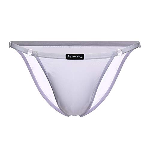 Panegy - Slip Atractivo de Cintura Baja para Hombre Calzoncillo de Cintura Adjustable con Diseño de Convexo en U - Blanco