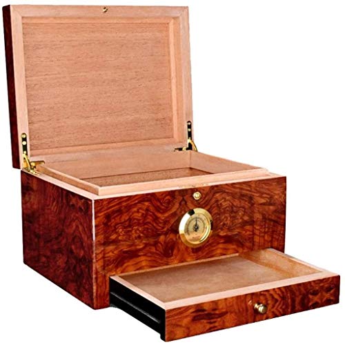 PANGPANGDEDIAN Caja de cigarro Doble Almacenamiento Metal Bisagra de Metal Caja de Almacenamiento de cigarro Humidificador Caja Decorativa (Color : Red, Size : 28.8cm*22.8cm*16.7cm)