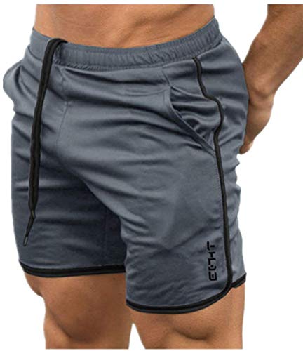 Pantalones Cortos De Moda De Verano para Hombres Gimnasio Delgado para Correr Atletas Sudor Estilo De Playa Ropa De Playa SóLido Casual Longitud De Rodilla Gimnasio CordóN con Bolsillo