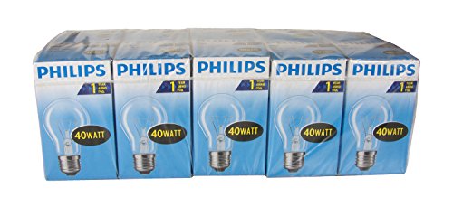 Philips 30600005 E - Bombilla con forma de pera, vidrio, claro, 5.5 x 5.5 x 9.25 cm, E27