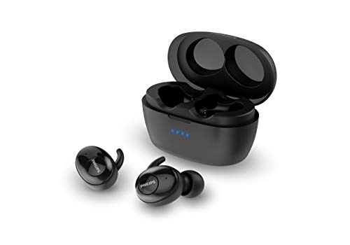 Philips Auriculares Intrauditivos Inalámbricos T3215BK/00 (In-Ear Bluetooth, Asistente De Voz, Larga Autonomía, Protección Contra Salpicaduras IPX4, Estuche Cargador USB C) Negro - Modelo 2020/2021