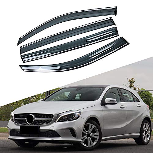 Piaobaige Ventana De Coche Sol Lluvia Parasol Viseras Escudo Refugio Protector Cubierta Embellecedor Marco Pegatina para Mercedes Benz Clase A W176 2012 2019