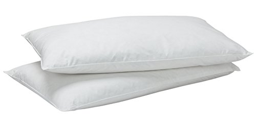 Pikolin Home - Pack de 2 almohadas de plumón 30%, funda 100% algodón, firmeza baja, 50x80cm, altura 12cm (Todas las medidas)