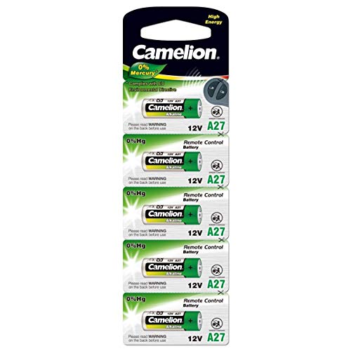 Pila Camelion LR27A A27 MN27 para Mando a Distancia Blister 5uds., 12V, Alkaline