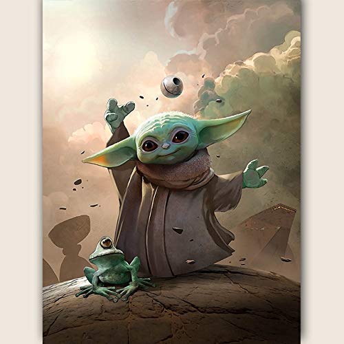 Pintura de diamantes 5D con diseño de Star Wars Master Yoda bordado de diamantes cuadrados completos para la pared, decoración del hogar, regalo para niños